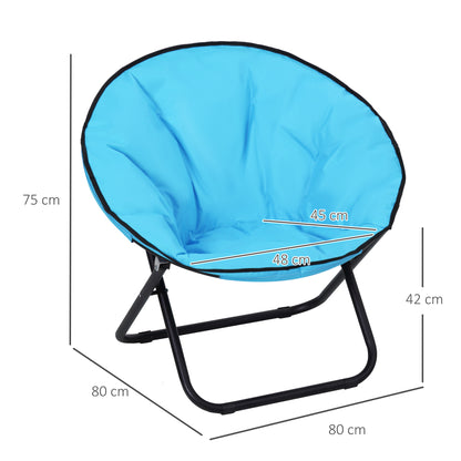 Outsunny Garden Folding Portable Padded Saucer Moon Chair Padded Round Outdoor Camping Travel Fishing Seat