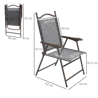 Outsunny Set of Two Folding Garden Chairs, with Fabric Mesh Seats