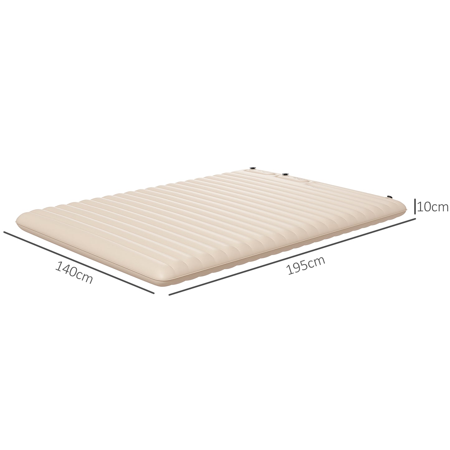 Outsunny Double Inflatable Mattress, with Built-In Pump