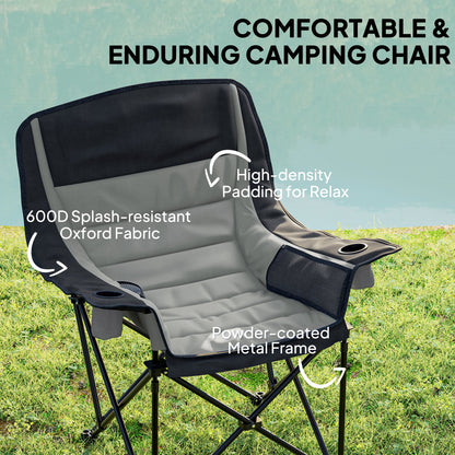 Outsunny Portable Padded Camping Chair, with Bag