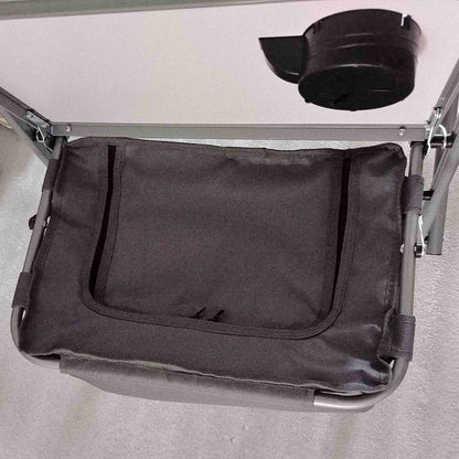 Outsunny Folding Aluminium Camping Chair, with Cooler Bag Table