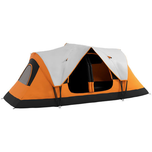 Outsunny Six-Man Tent, with Two Rooms, Small Rainfly and Accessories