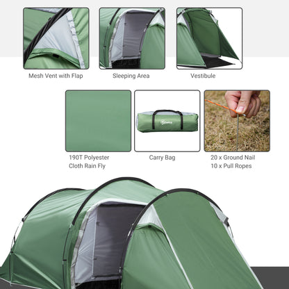 Outsunny Three-Man, Two-Room Tent
