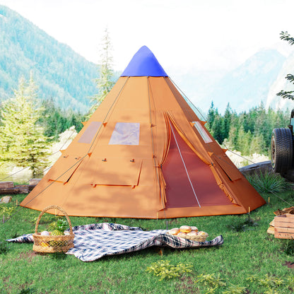 Outsunny 6 Men Tipi Tent with Carry Bag