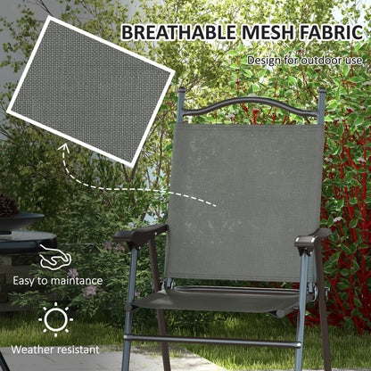 Outsunny Set of Two Folding Garden Chairs, with Fabric Mesh Seats