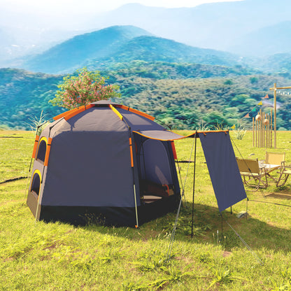 Outsunny Automatic Pop Up Camping Tent, Instant Setup 2-4 Man Tent with Mesh Windows, Waterproof & UV30+, Portable with Carry Bag for Fishing, Hiking, Backpacking