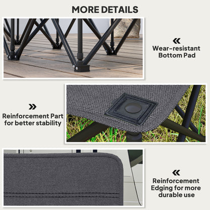 Outsunny 6 Seater Folding Camping Chair with Cup Holder & Carry Bag