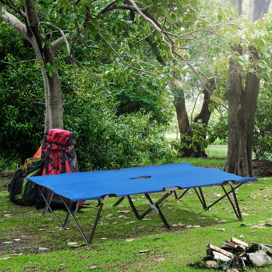 Outsunny Double Camping Cot Bed, with Bag