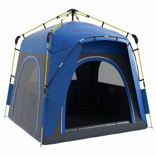 Outsunny 4 Person Automatic Camping Tent, Outdoor Pop Up Tent, Portable Backpacking Dome Shelter