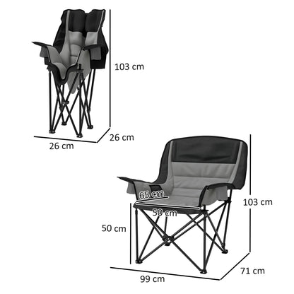 Outsunny Portable Padded Camping Chair, with Bag