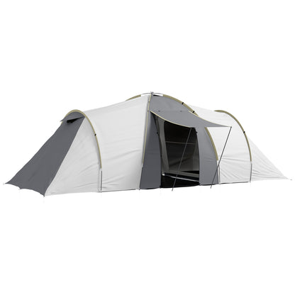 Outsunny Four-Man Tunnel Tent, with Two Bedrooms and Living Room