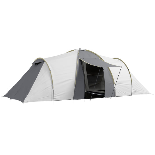 Outsunny Four-Man Tunnel Tent, with Two Bedrooms and Living Room