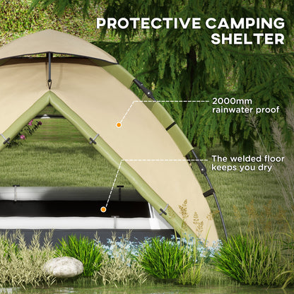 Outsunny Two-Man One Room Camping Tent, with Accessories