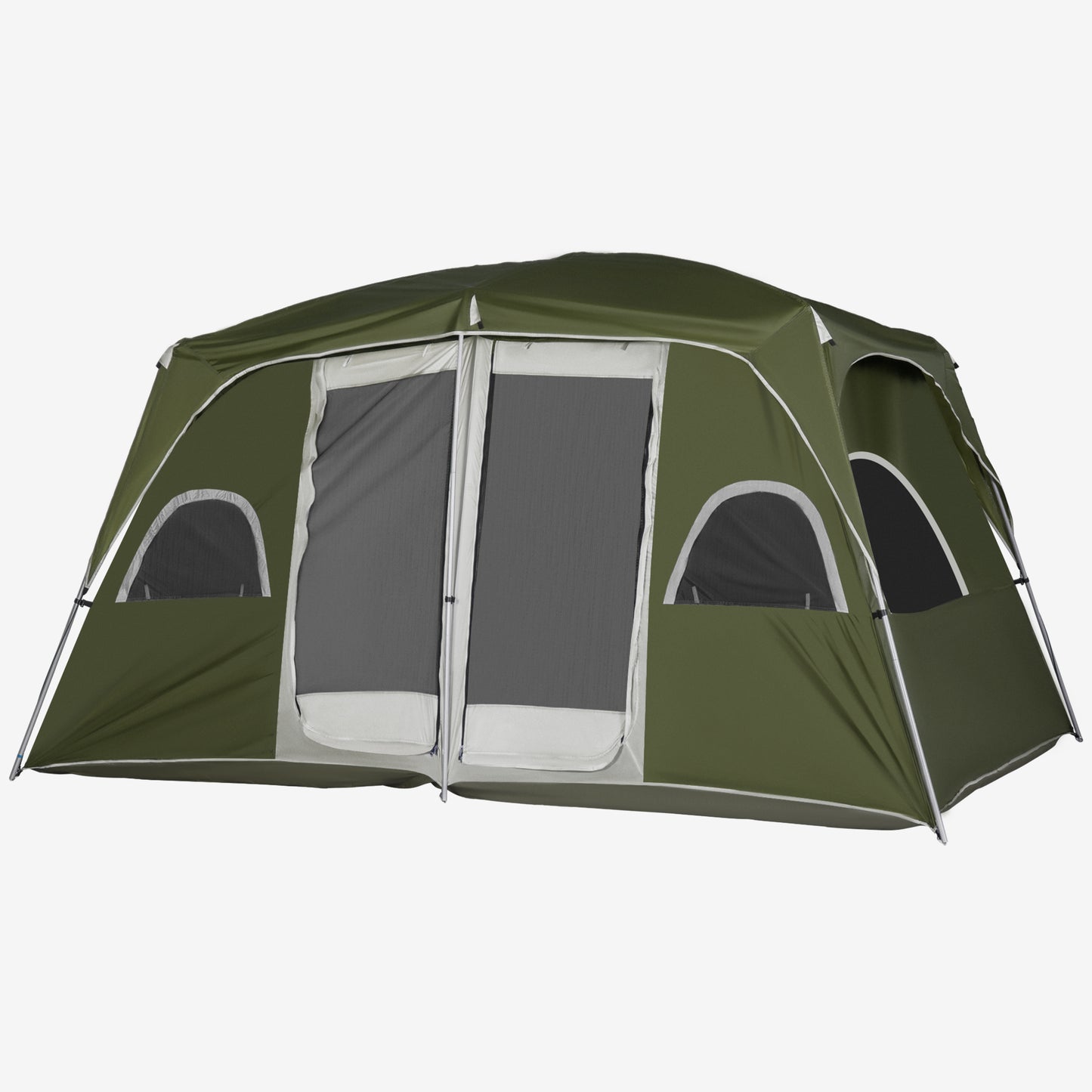 Outsunny Camping Tent, Family Tent 4-8 Person 2 Room, with Large Mesh Windows, Easy Set Up for Backpacking Hiking Outdoor