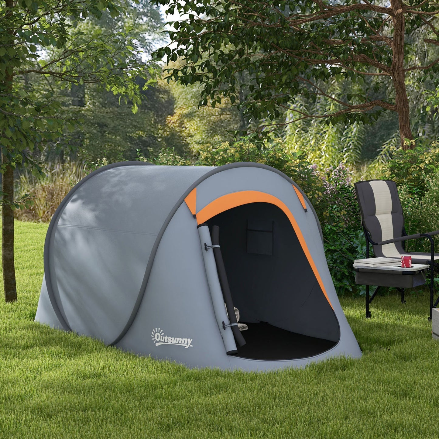 Outsunny Two-Man Pop-Up Dome Tent, with Accessories