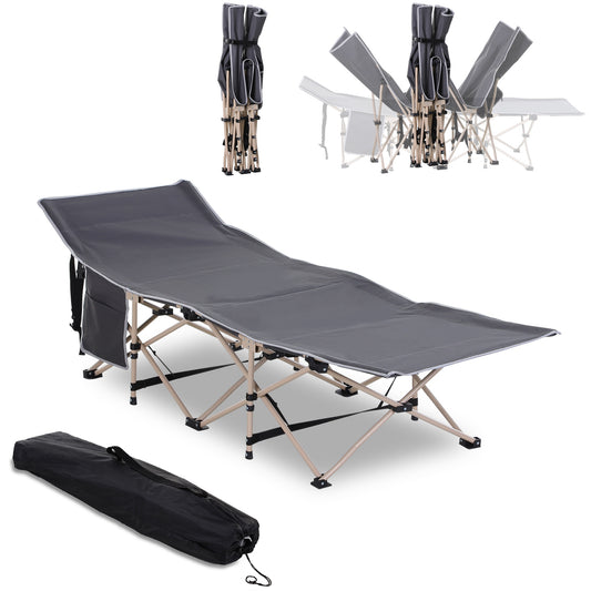 Outsunny Single Steel Frame Portable Camping Cot, with Carry Bag