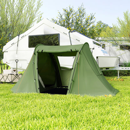 Outsunny 3 Man Camping Tent with Living Area and 2 Bedrooms, 3000mm Waterproof Family Tent with Sewn-in Groundsheet, Portable with Bag for Hiking, Festival, Backpacking