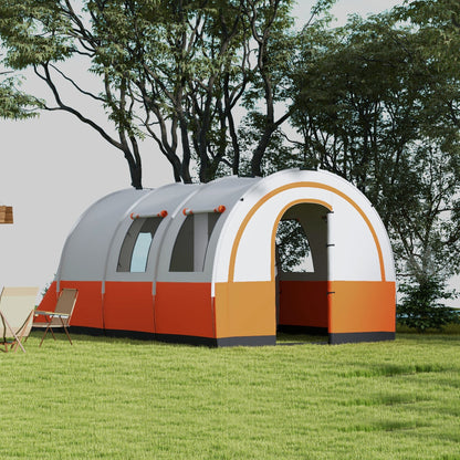 Outsunny 3000mm Waterproof Camping Tent, 5-6 Man Family Tent with Living and Bedroom, Carry Bag Included