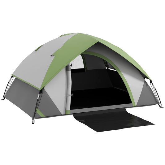 Outsunny Two Man Single Room Dome Tent, with Accessories
