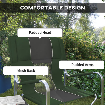 Outsunny Folding Aluminium Camping Chair, with Cooler Bag Table