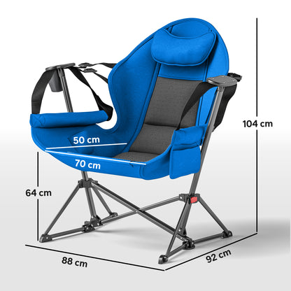 Outsunny Hammock Camping Chair Set of 2, Adjustable Back Swinging Camping Chair Portable Swinging Chair with Cup Holder, Headrest, Padded Seat and Carry Bag for Travel Fishing Hiking