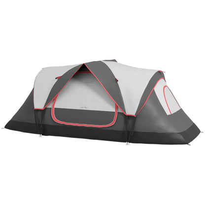 Outsunny Camping Tent for 6-8 Man with 2000mm Waterproof Rainfly and Carry Bag for Fishing Hiking Festival