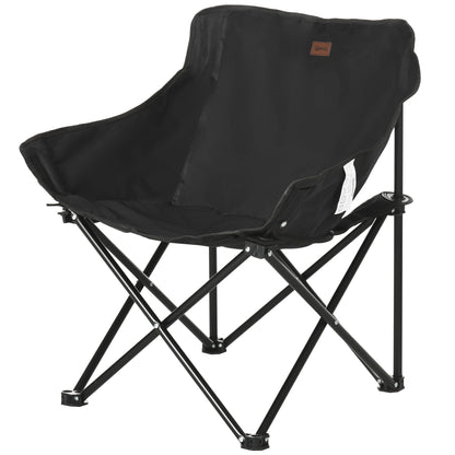 Outsunny Camping Chair, Lightweight Folding Chair with Carrying Bag and Storage Pocket, Perfect for Festivals, Fishing, Beach and Hiking