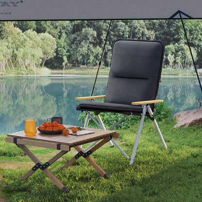 Outsunny Portable Camping Chair for Adults, High Back Folding Chair with Padded Seat and Carry Bag, Outdoor Recliner for Hiking, Fishing, Beach and Picnic