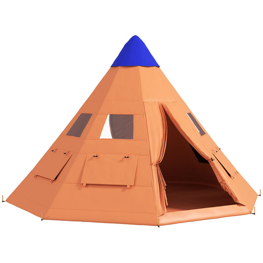 Outsunny 6 Men Tipi Tent with Carry Bag