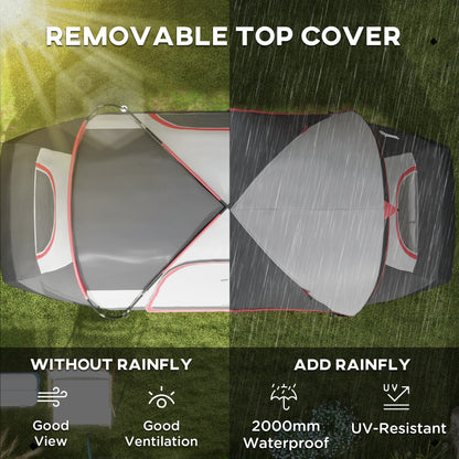 Outsunny Camping Tent for 6-8 Man with 2000mm Waterproof Rainfly and Carry Bag for Fishing Hiking Festival