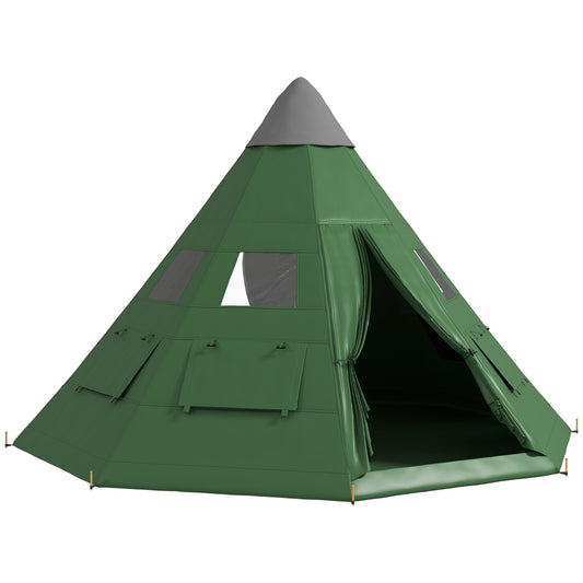 Outsunny 6 Men Tipi Tent with Carry Bag