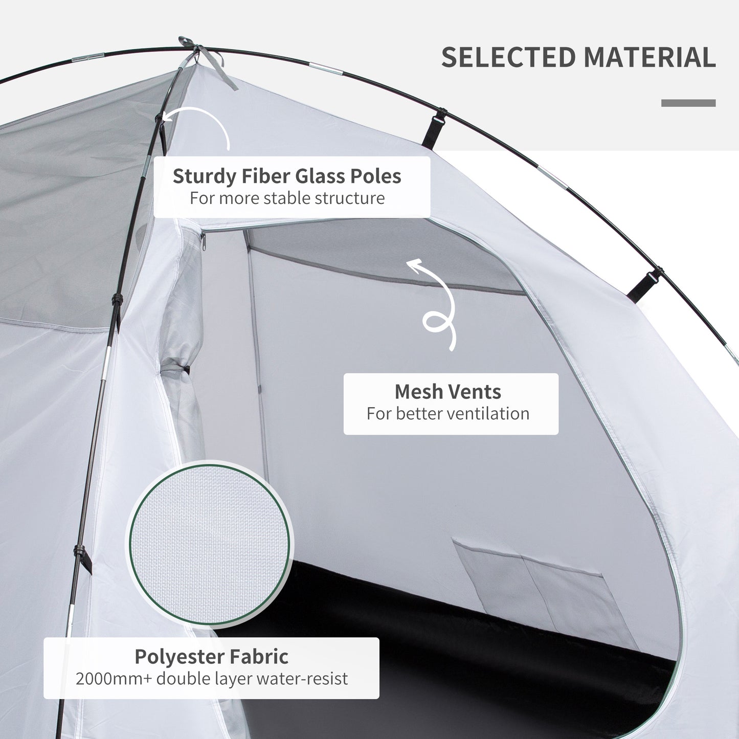 Outsunny Two-Man Dome Tent, with Front Vestibule