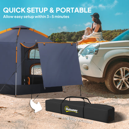 Outsunny Automatic Pop Up Camping Tent, Instant Setup 2-4 Man Tent with Mesh Windows, Waterproof & UV30+, Portable with Carry Bag for Fishing, Hiking, Backpacking