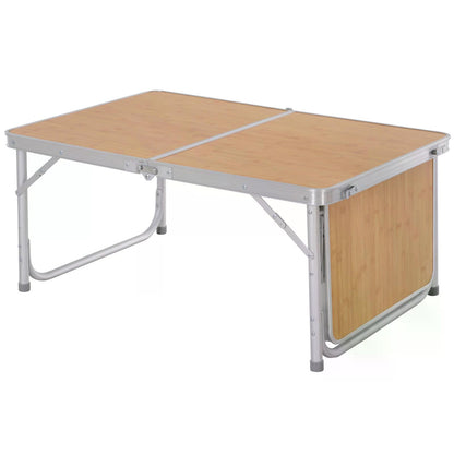 Outsunny 3ft Aluminium MDF-Top Folding Picnic Table Portable Camping Table