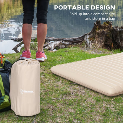 Outsunny Double Inflatable Mattress, with Built-In Pump