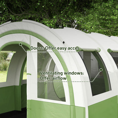 Outsunny 3000mm Waterproof Camping Tent, 5-6 Man Family Tent with Living and Bedroom, Carry Bag Included