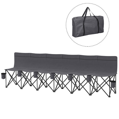 Outsunny 6 Seater Folding Camping Chair with Cup Holder & Carry Bag