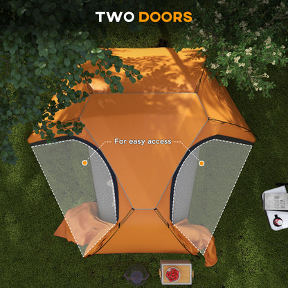 Outsunny Aluminium Frame Camping Tent Dome Tent with Removable Rainfly, 2000mm Waterproof, for 1-2 Man