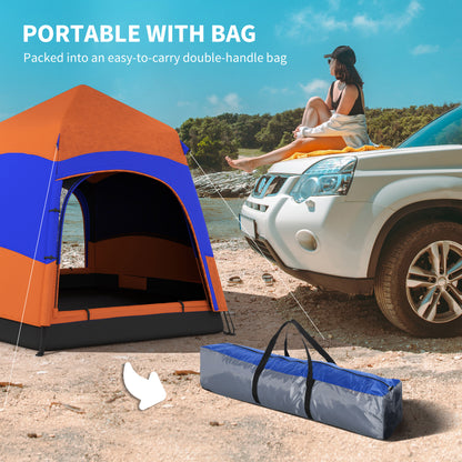 Outsunny Six Man Hexagon Camping Tent with Hang Hook and Carry Bag