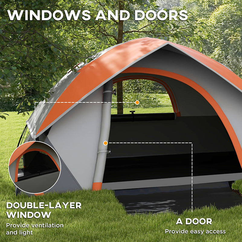 Outsunny Two Man Single Room Dome Tent, with Accessories