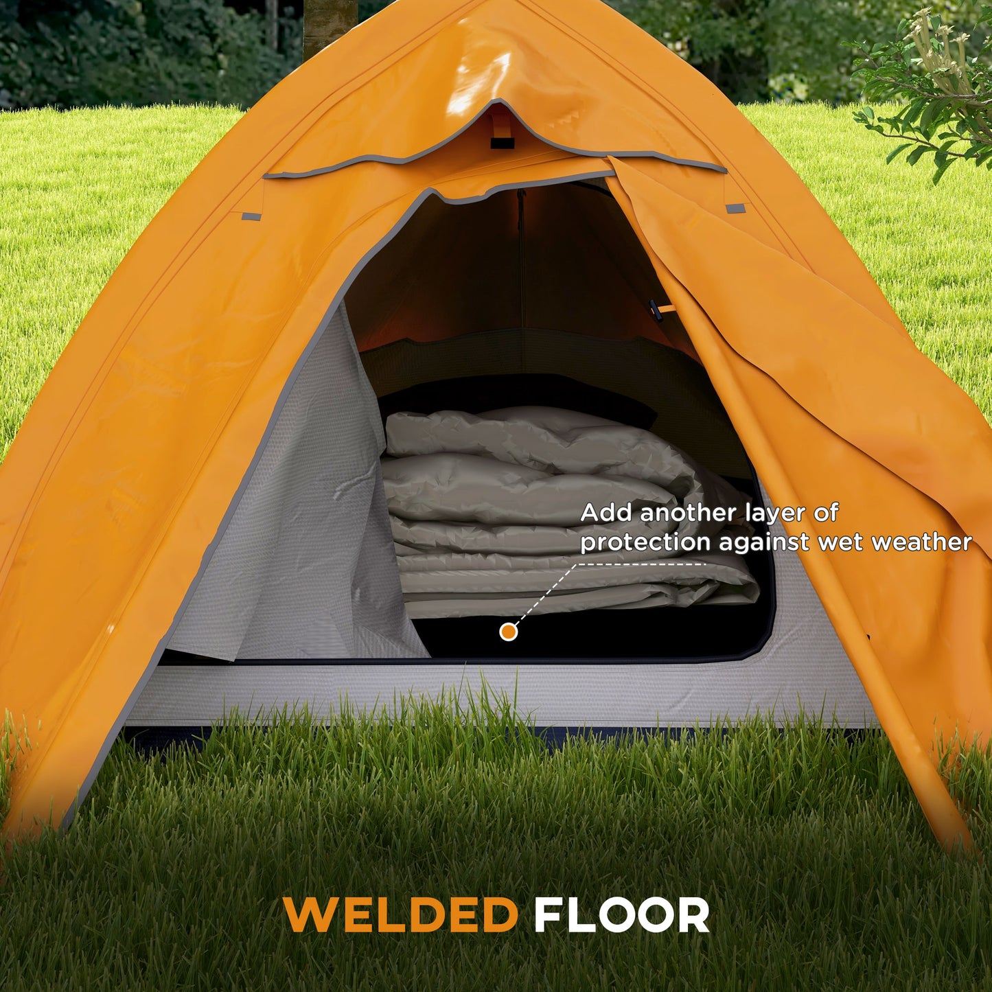 Outsunny Double Layer Camping Tent, 1-2 Man Backpacking Tent with Carry Bag, 2000mm Waterproof and Lightweight