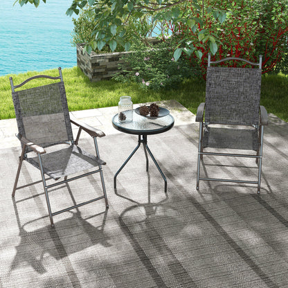 Outsunny Set of Two Folding Garden Chairs, with Fabric Mesh Seats