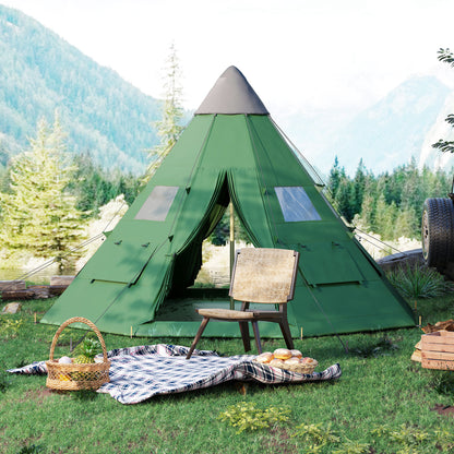 Outsunny 6 Men Tipi Tent with Carry Bag