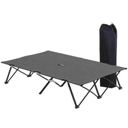 Outsunny Double Camping Cot Bed, with Bag