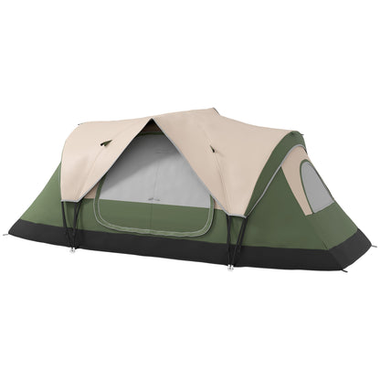 Outsunny Camping Tent for 6-8 Man with 2000mm Waterproof Rainfly and Carry Bag for Fishing Hiking Festival