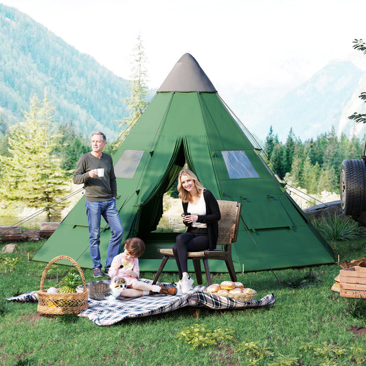 Outsunny 6 Men Tipi Tent with Carry Bag