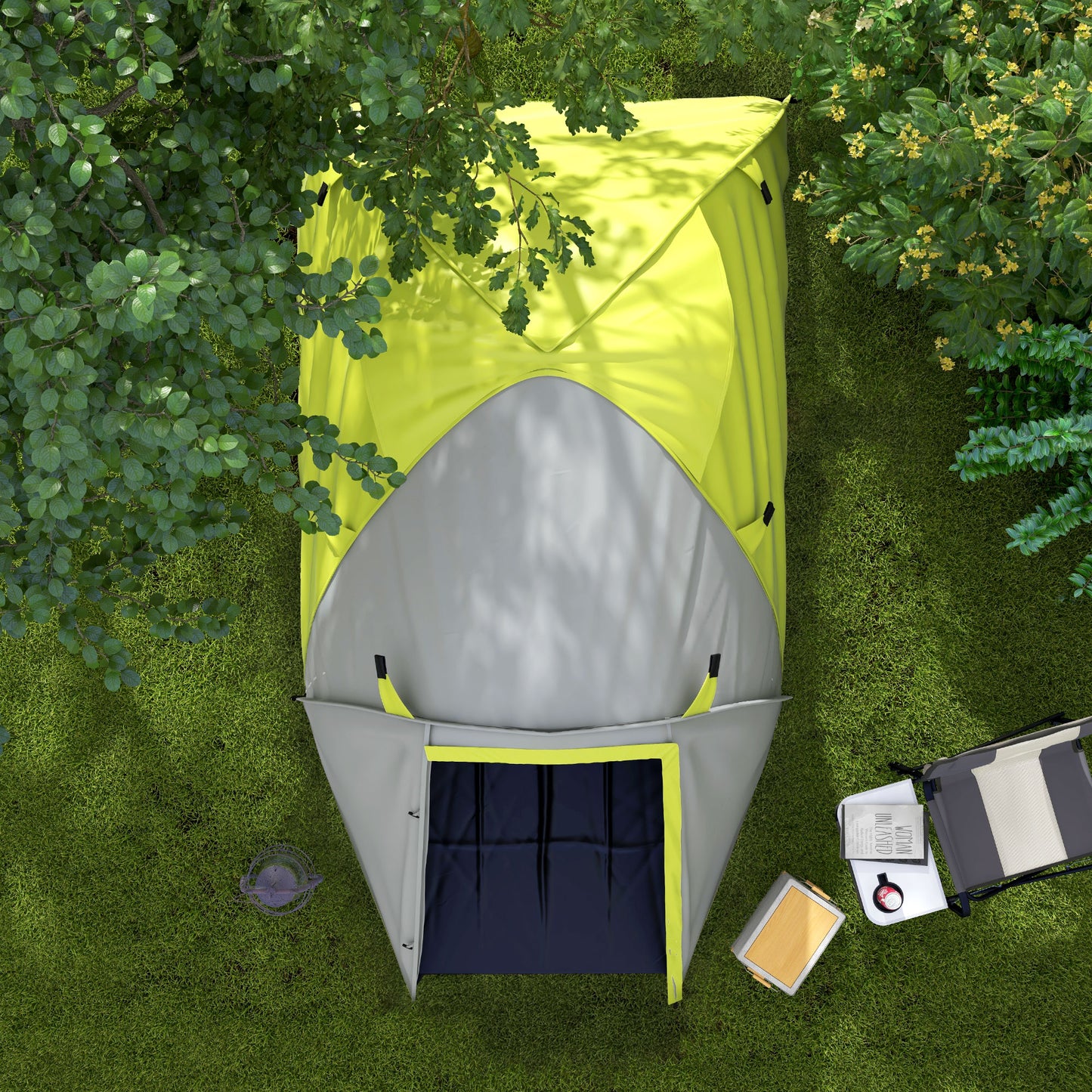 Outsunny Two-Man Dome Tent, with Front Porch and Accessories