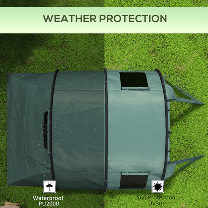 Outsunny Two Room Tunnel Tent Camping Tent for  3-4 Man with Windows, Covers, Carry Bag, for Fishing, Hiking, Sports