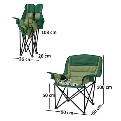 Outsunny Portable Padded Camping Chair, with Bag