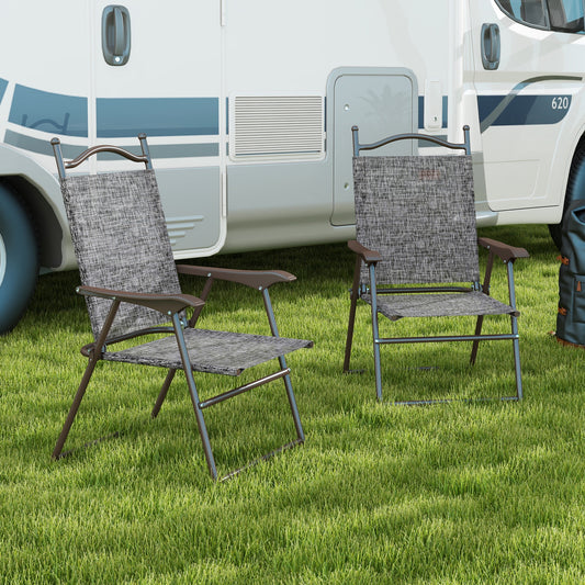 Outsunny Set of Two Folding Garden Chairs, with Fabric Mesh Seats
